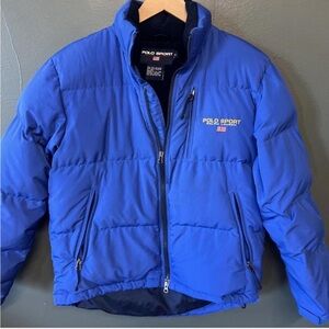 Ralph Lauren Polo Sport Men's Vibrant Blue Puffer Jacket Y2K / 90s